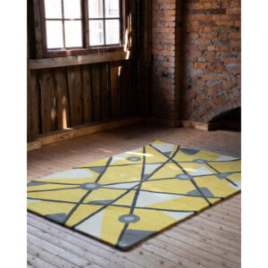 Geometry yellow - handtuftad matta