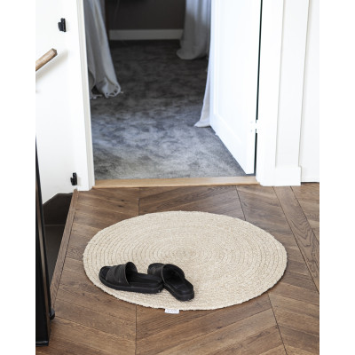 Smickra rund beige - trasmatta
