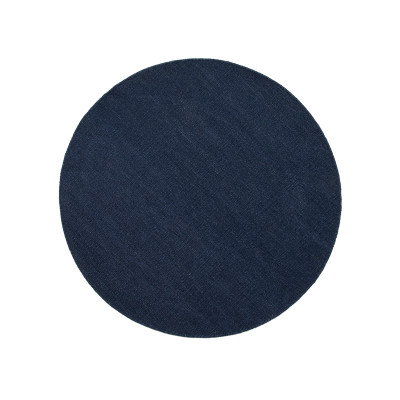 Solliden rund dark blue - handvävd ullmatta